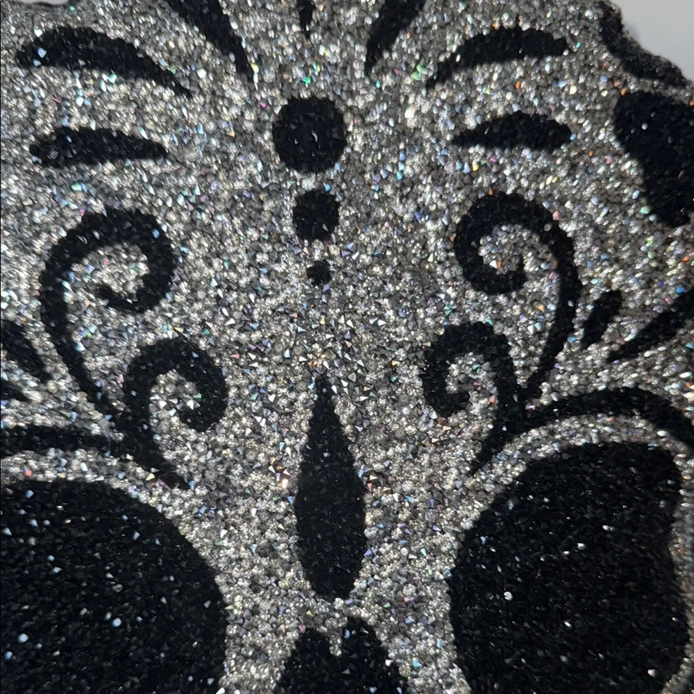 NWT Sparkles Home Rhinestones Silver & Black Sugar Skull Halloween Large Pillow
